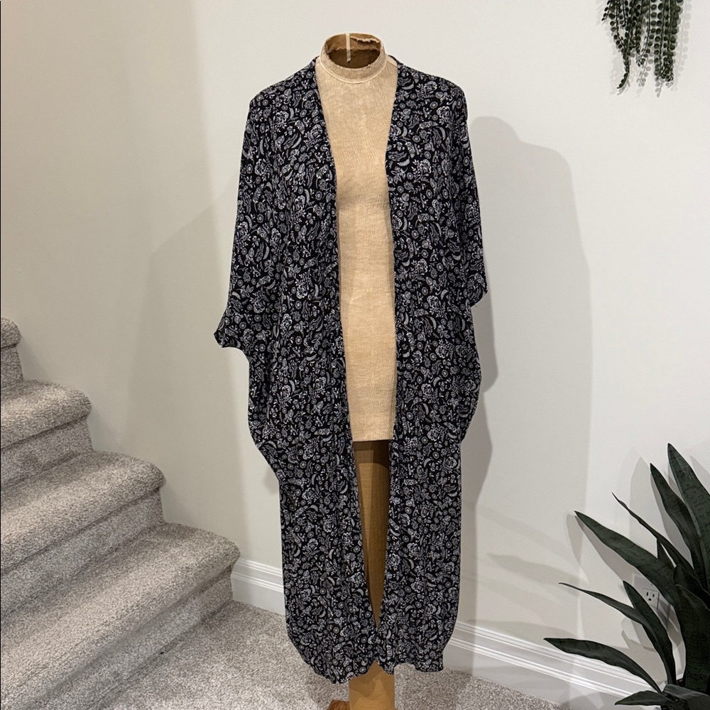 Floral Black Kimono Jacket